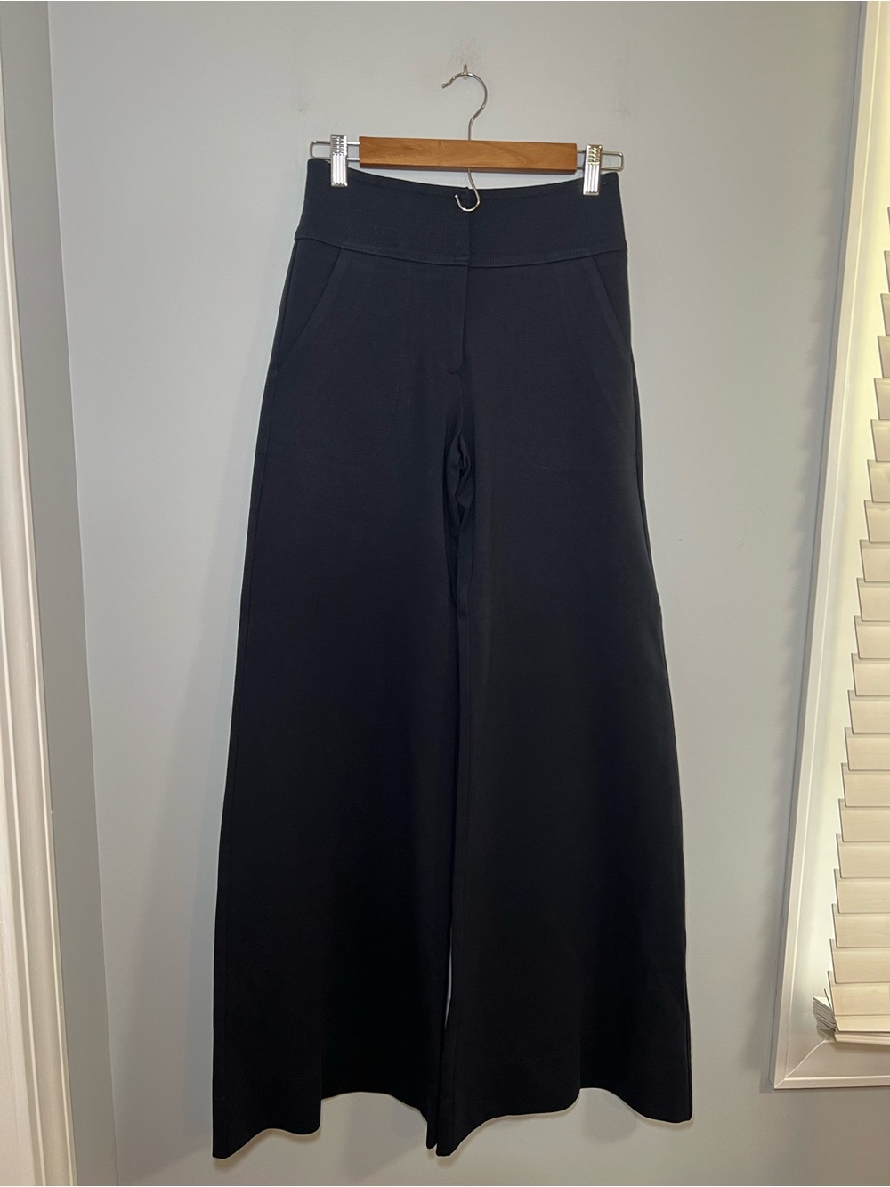 Diane Von Furstenberg Gavin High Rise Wide Leg Navy Trousers Size 4